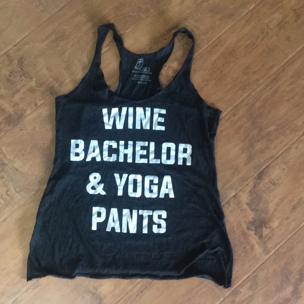 Wine bachelor and yoga pants tank